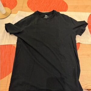 Black Large Gap Short Sleeve T Shirt For Men 100% Cotton